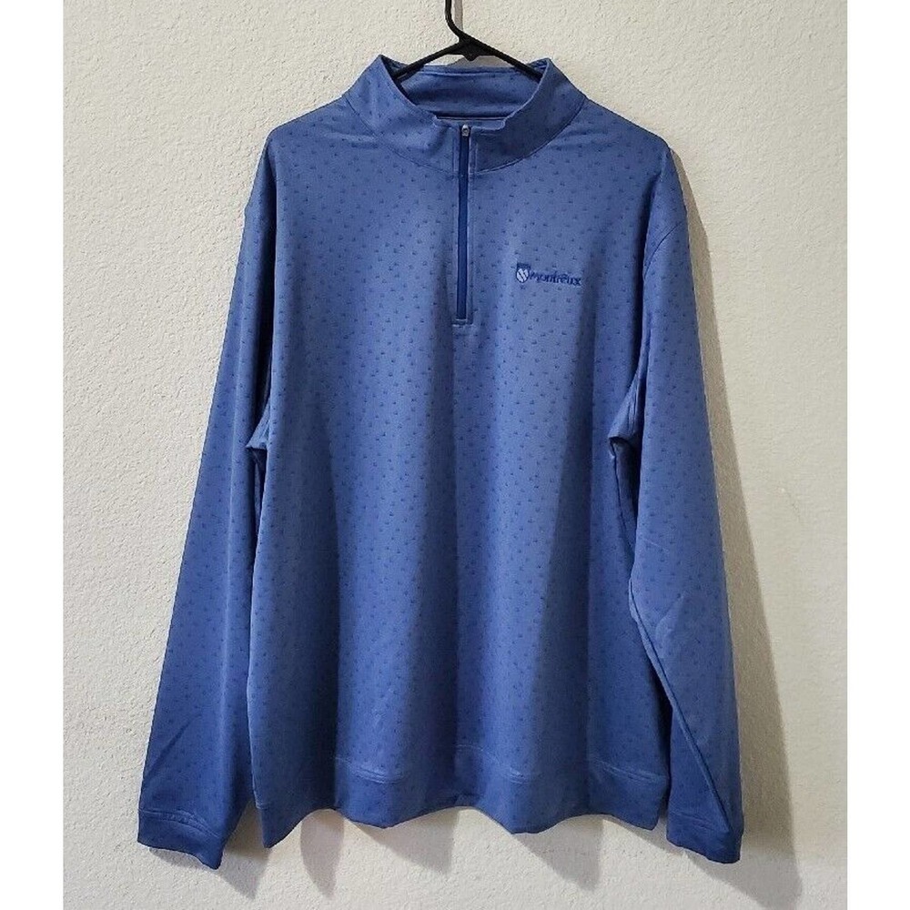 Peter Millar Crown Sport Blue Print Pullover. XXL NWT